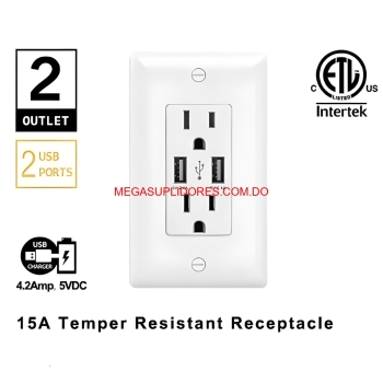  enchufe de pared inteligente con puertos usb para carga