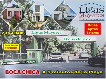Proyecto de  villas  aptos o solares en boca chica a solo 5 minutos de