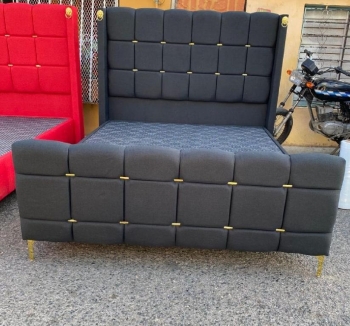 Cama queen moderna color gris ????