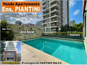Endo apto en torre shalom royal viii ens. piantini 2 habs. 110 mts.2 b