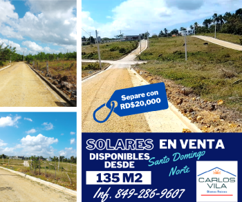 Solares en venta en villa mella santo domingo norte