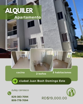 Apartamento en alquiler en ciudad juan bosch santo domingo este