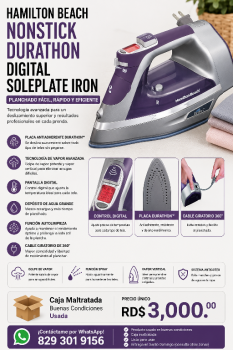 Hamilton beach nonstick durathon digital soleplate iron