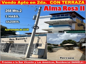 Super apto de lujo 2do. nivel con terraza y gazebos alma rosa ii santo