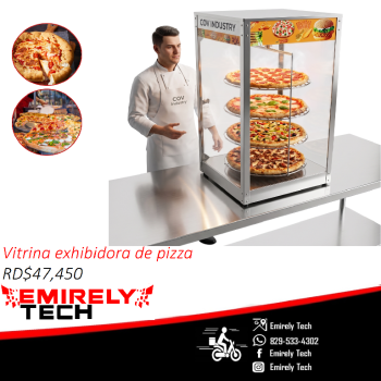 Vitrina exhibidora para pizza vitrina giratoria caliente para alimento