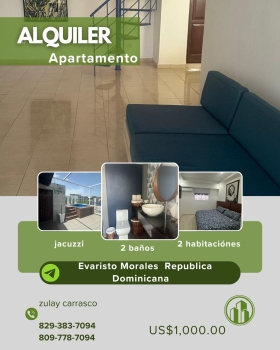 Apartamento en renta en evaristo morales santo domingo