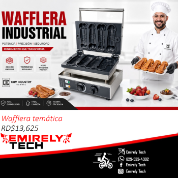 Wafflera tematica con capacidad para 4 piezas