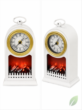 Reloj chimenea decorativo vintage blanco