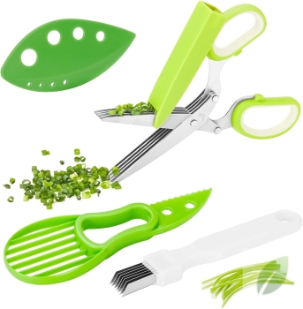 Tijera de cocina multifuncional con 5 cuchillas