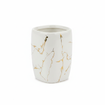 Vaso de baño cerámica diseño marmoleado dorado
