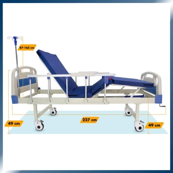 Cama ajustable manual con ruedas y barandas – entrega inmediata rd