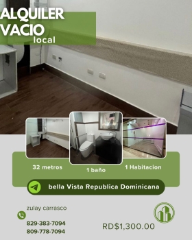 Local comercial en alquiler bella vista santo domingo 32 m en primer p