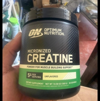 creatina on optimum nutrición de 60 servicios 300g  sin sabor.