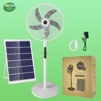 Ventilador solar recargable 16 con panel solar y luz led – ideal para