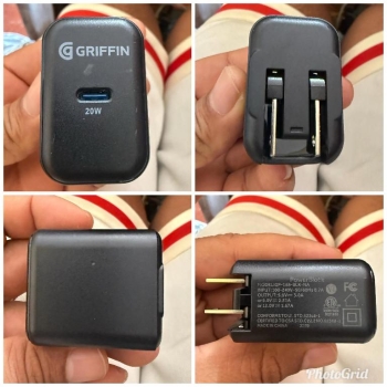 Cargador original griffin cabeza carga rápida 20w tipo c para iphone y