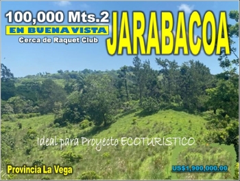 Vendo 100000 mts.2 de terreno en buena vista jarabacoa