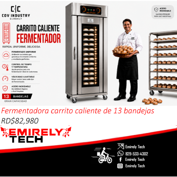 Fermentadora carrito caliente de 13 bandejas para alimentos para cater