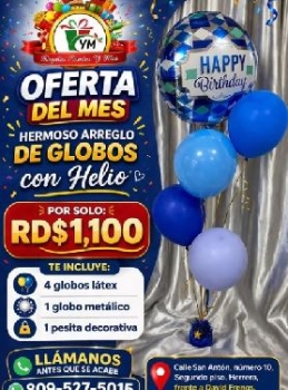Arreglo de globos con helio