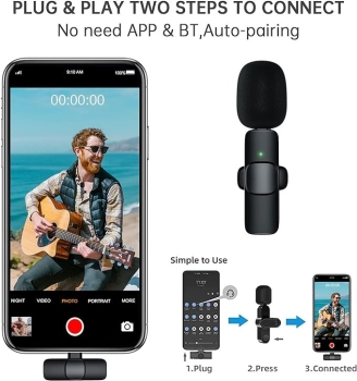 Microfono inalambrico para iphone -f5 ideal para usar en entrevistas p