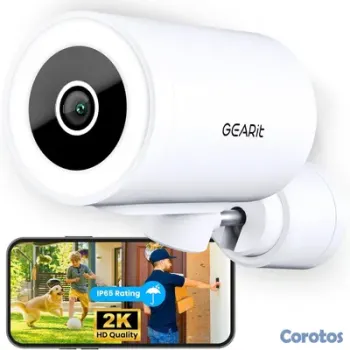 Cámara de seguridad exterior 2k hd con visión noct