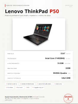 Workstation lenovo p50 – rendimiento profesional al mejor precio  grad