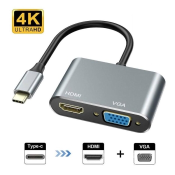 Adaptador vga a hdmi a tipo c