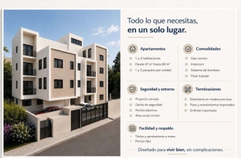 Apartamentos de 1 y 2 habitaciones en fernández oriental entrega princ