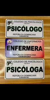 Placa para psicologa y picologa