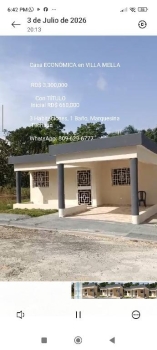 Casa en venta en villa mella 3-hab 1-b marq techada res yajaira prox c