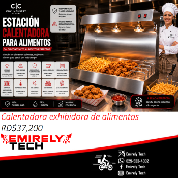 Calentadora exhibidora para alimentos vitrina calentadora de papas pol