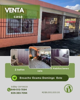 Casa en venta – ensanche ozama santo domingo este