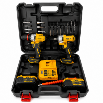 Kit de taladro y atornillador inalámbrico 2 baterías de 198v