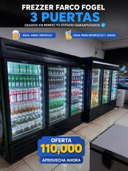 Frezer exhibidores conservadores y congeladores de 3 puertas con envio