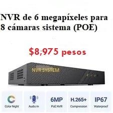 Grabador nvr full hd de 6 megapíxeles para 8 cámaras ip