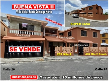 Vendo casa remodelada total en buena vista ii 7 habs. 443 mts.2 rebaja