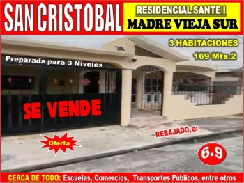 Vendo excelente casa en san cristobal madre vieja sur 3 habs. residenc