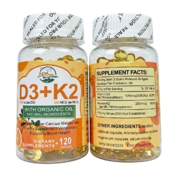 Suplemento dietético de vitamina d3  k2 de la marca nature’s live