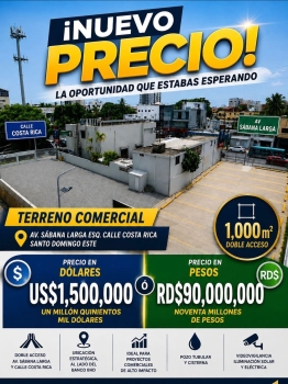 Nuevo precio de venta! – terreno comercial de 1000 m