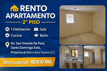 Rento apartamento de una habitacion 2do. piso av. san vicente stodgo.e