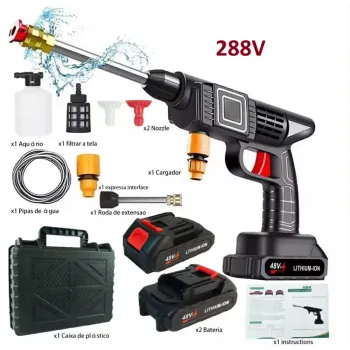 Hidrolavadora portÁtil inalÁmbrica  doble batera 48v  accesorios para