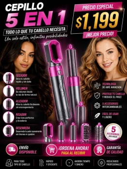 Cepillo profesional 5 en 1 el mejor del mercado