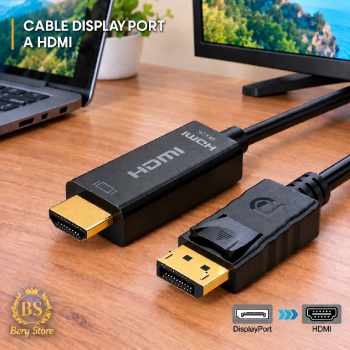 Cable displayport a hdmi de 1.5 m. para conectar pc consolas tv protec