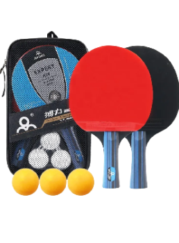 Kit de 2 paletas de ping pong 3 pelotas mas bolso