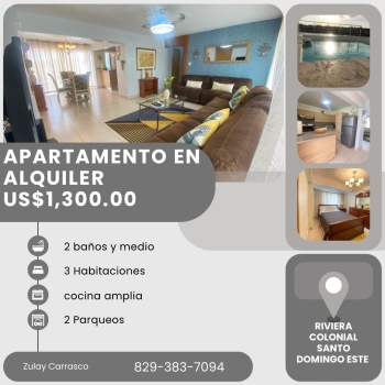 Apartamento en alquiler santo domingo este zona oriental