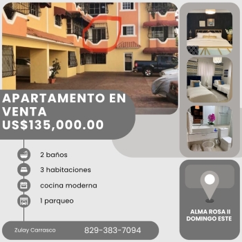 Apartamento en venta – alma rosa ii santo domingo este