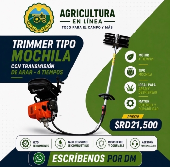Trimer tipo mochila con transmision de arar