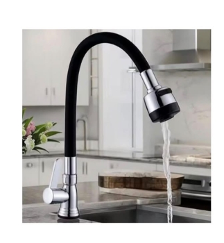 Llave flexible para fregadero negra – 2 modos de agua