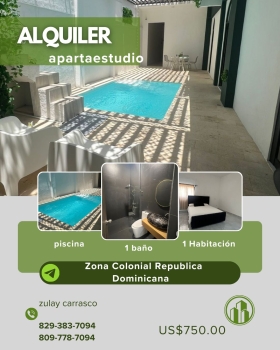Alquilo apartaestudio en la zona colonial