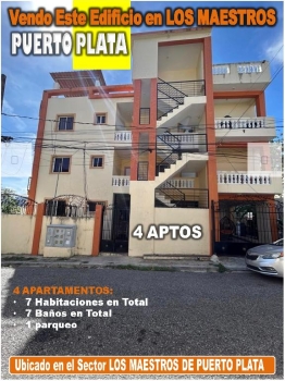 Vendo edificio de 3 niveles con 4 aptos en los maestros de puerto plat