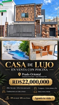 casa de lujo en venta con piscina  autopista de san isidro prado orie